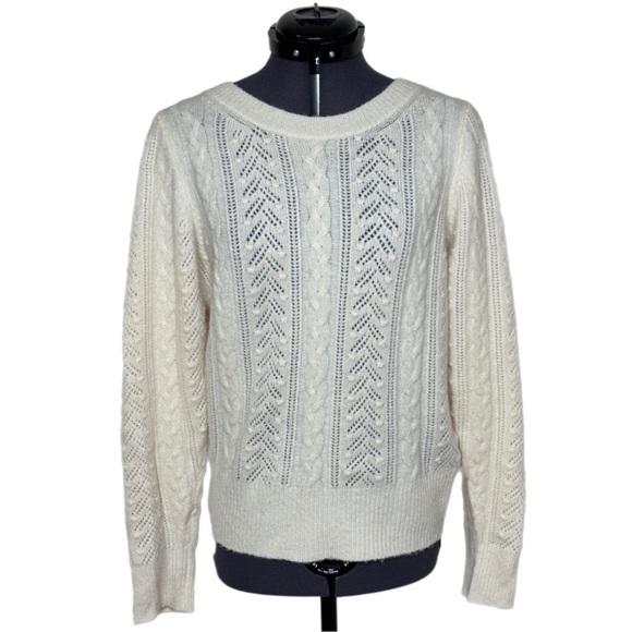 J. Crew Sweaters - J. Crew Fisherman Cable Open Knit Wool Blend Sweater